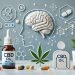 CBD und Angststörungen 18 Ein Foto, das die Vorteile von CBD bei Angststörungen zeigt. Zu sehen sind CBD-Öl und Kapseln sowie Symbole für mentale Gesundheit, wie eine entspannte Person, ein Gehirn-Icon und Neurotransmitter. Die Umgebung ist ruhig und minimalistisch, und betont die beruhigenden und therapeutischen Effekte von CBD auf Stimmung und Angst.