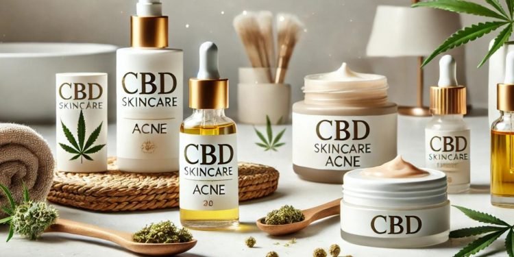 CBD gegen Akne 16 Ein Bild, das die Anwendung von CBD zur Behandlung von Akne darstellt. Zu sehen sind CBD-Hautpflegeprodukte wie Öle, Cremes und Seren in einem sauberen, minimalistischen Setting. Die visuelle Darstellung betont die Wirksamkeit von CBD gegen Akne, mit einem klaren, gesunden Hautbild und einer ruhigen, natürlichen Atmosphäre.